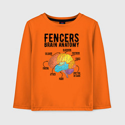 Лонгслив хлопковый детский Fences Brain Anatomy, цвет: оранжевый