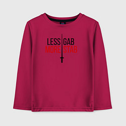 Лонгслив хлопковый детский Less Gab, More Stab, цвет: маджента
