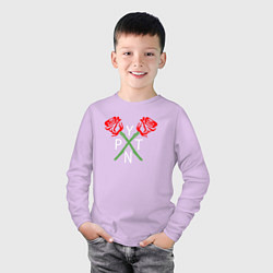 Лонгслив хлопковый детский Payton Moormeie, цвет: лаванда — фото 2