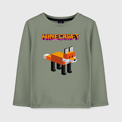 Лонгслив хлопковый детский Minecraft - лиса, цвет: авокадо