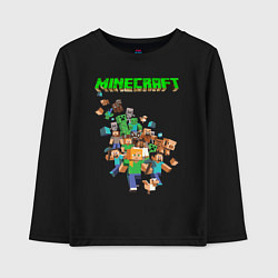 Лонгслив хлопковый детский Minecraft, цвет: черный