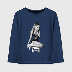 Лонгслив хлопковый детский ARIANA GRANDE, цвет: тёмно-синий
