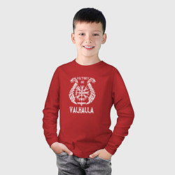 Лонгслив хлопковый детский Valhalla, цвет: красный — фото 2