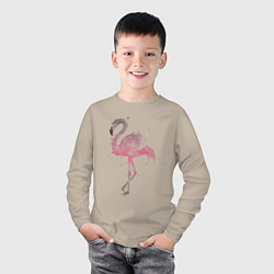 Лонгслив хлопковый детский Flamingo, цвет: миндальный — фото 2