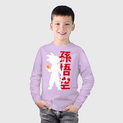 Лонгслив хлопковый детский Dragon Ball Goku, цвет: лаванда — фото 2