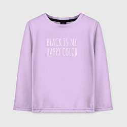 Лонгслив хлопковый детский BLACK IS MY HAPPY COLOR, цвет: лаванда