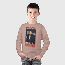 Лонгслив хлопковый детский Eminem MTBMB, цвет: пыльно-розовый — фото 2
