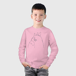Лонгслив хлопковый детский Аниме Мой сосед Тоторо, цвет: светло-розовый — фото 2