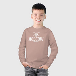 Лонгслив хлопковый детский Москва Born in Russia, цвет: пыльно-розовый — фото 2