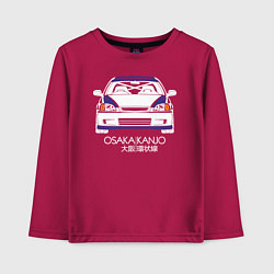 Лонгслив хлопковый детский Honda Civic EK, Osaka Kanjo, цвет: маджента