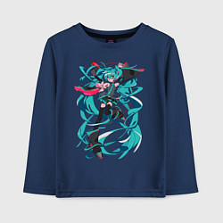 Лонгслив хлопковый детский Hatsune Miku Expo, цвет: тёмно-синий