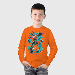 Лонгслив хлопковый детский Hatsune Miku Expo, цвет: оранжевый — фото 2