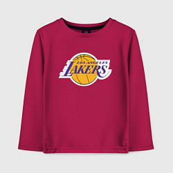 Лонгслив хлопковый детский LA LAKERSспина, цвет: маджента