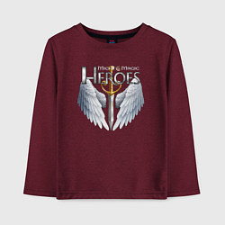 Лонгслив хлопковый детский Heroes of Might and Magic, цвет: меланж-бордовый
