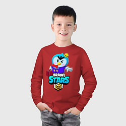 Лонгслив хлопковый детский BRAWL STARS MRP, цвет: красный — фото 2