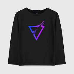 Лонгслив хлопковый детский Liquid Triangle, цвет: черный