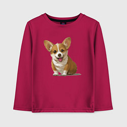 Лонгслив хлопковый детский КОРГИ, цвет: маджента