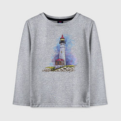 Лонгслив хлопковый детский Crisp Point Lighthouse, цвет: меланж