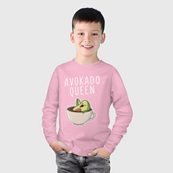 Лонгслив хлопковый детский Авокадо, цвет: светло-розовый — фото 2