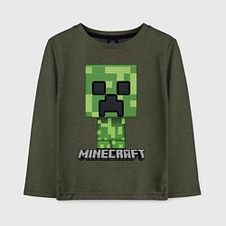 Лонгслив хлопковый детский MINECRAFT, цвет: меланж-хаки