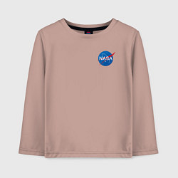 Лонгслив хлопковый детский NASA, цвет: пыльно-розовый