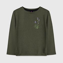 Лонгслив хлопковый детский Lavanda, цвет: меланж-хаки