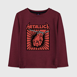 Лонгслив хлопковый детский Metallica, цвет: меланж-бордовый