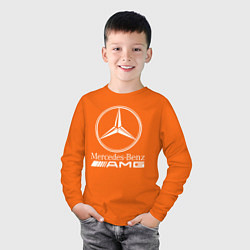 Лонгслив хлопковый детский MERCEDES-BENZ AMG, цвет: оранжевый — фото 2