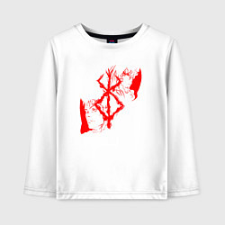 Лонгслив хлопковый детский BERSERK, цвет: белый