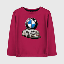 Лонгслив хлопковый детский BMW оскал, цвет: маджента