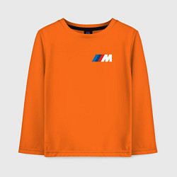 Лонгслив хлопковый детский BMW M LOGO 2020, цвет: оранжевый