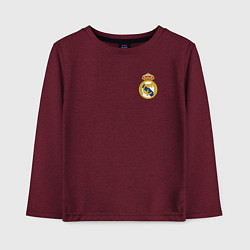 Лонгслив хлопковый детский РЕАЛ МАДРИД, цвет: меланж-бордовый