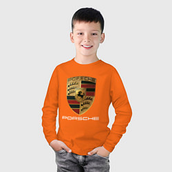 Лонгслив хлопковый детский PORSCHE, цвет: оранжевый — фото 2