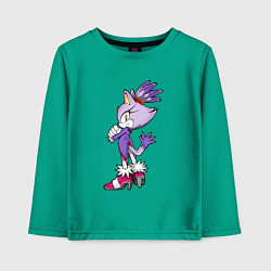 Лонгслив хлопковый детский SONIC Кошка Блейз, цвет: зеленый