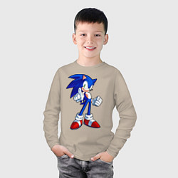 Лонгслив хлопковый детский SONIC, цвет: миндальный — фото 2