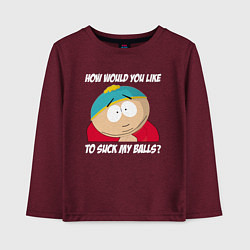 Лонгслив хлопковый детский ЮЖНЫЙ ПАРК, цвет: меланж-бордовый