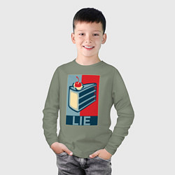 Лонгслив хлопковый детский PORTAL, цвет: авокадо — фото 2