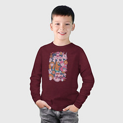 Лонгслив хлопковый детский Скуби-Ду, цвет: меланж-бордовый — фото 2