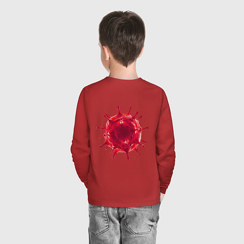 Детский лонгслив Red Covid-19 bacteria / Красный – фото 4
