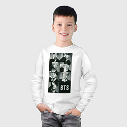 Лонгслив хлопковый детский BTS, цвет: белый — фото 2