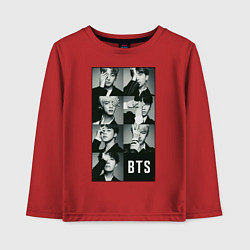 Лонгслив хлопковый детский BTS, цвет: красный