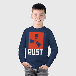 Лонгслив хлопковый детский RUST, цвет: тёмно-синий — фото 2