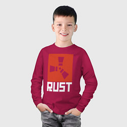 Лонгслив хлопковый детский RUST, цвет: маджента — фото 2