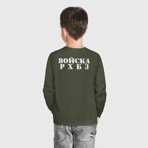 Детский лонгслив Войска РХБЗ / Меланж-хаки – фото 4