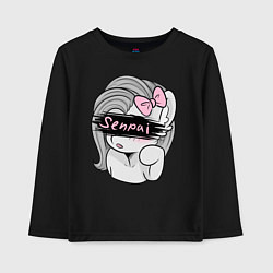 Лонгслив хлопковый детский Senpai, цвет: черный