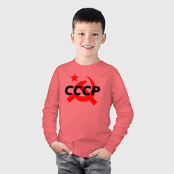 Лонгслив хлопковый детский СССР, цвет: коралловый — фото 2