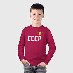 Лонгслив хлопковый детский СССР, цвет: маджента — фото 2