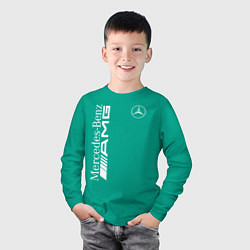 Лонгслив хлопковый детский MERCEDES-BENZ AMG, цвет: зеленый — фото 2