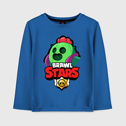 Лонгслив хлопковый детский BRAWL STARS SPIKE, цвет: синий