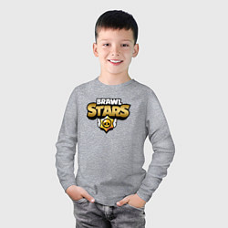 Лонгслив хлопковый детский BRAWL STARS GOLD, цвет: меланж — фото 2